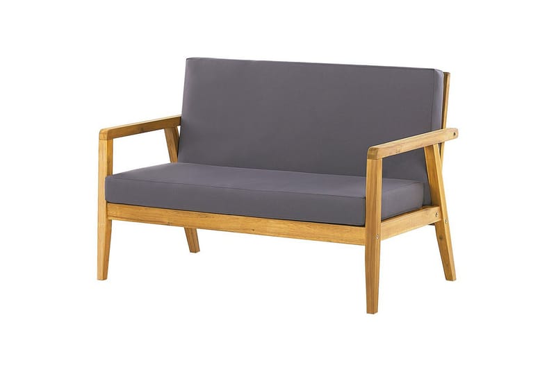 Loungegrupp med bord Beliani Pallano Light wood||Grey - Hagemøbler - Loungemøbler - Sofagruppe utendørs