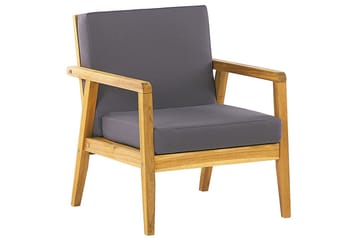 Loungegrupp med bord Beliani Pallano Light wood||Grey - Hagemøbler - Loungemøbler - Sofagruppe utendørs