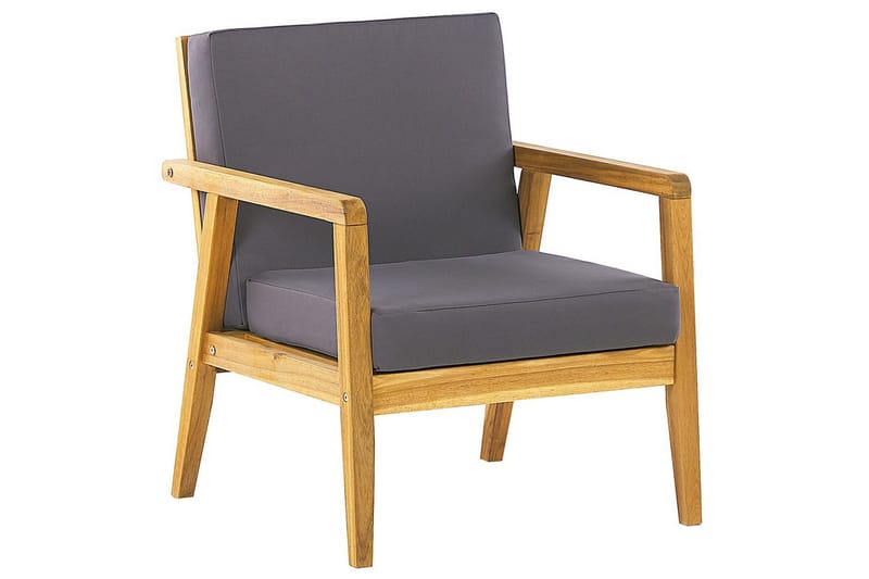 Loungegrupp med bord Beliani Pallano Light wood||Grey - Hagemøbler - Loungemøbler - Sofagruppe utendørs