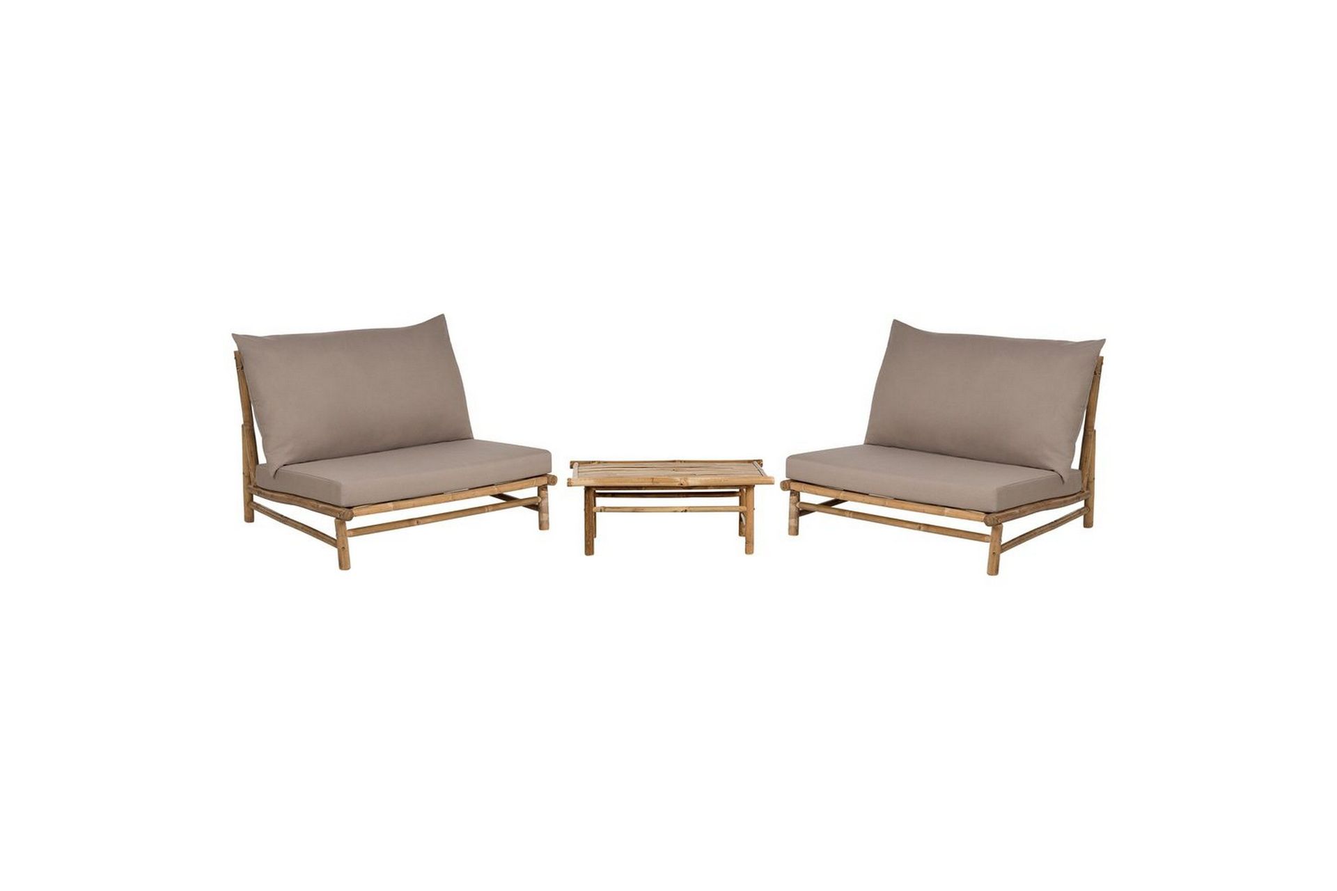 Loungeset Beliani Todi Ljus trä/Taupe Light wood\|\|Taupe -