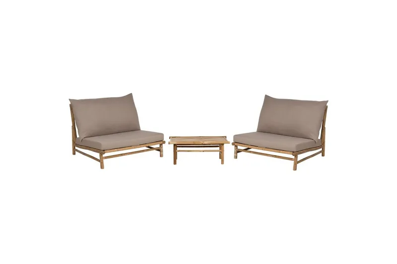 Loungeset Beliani Todi Ljus trä/Taupe Light wood||Taupe, undefined