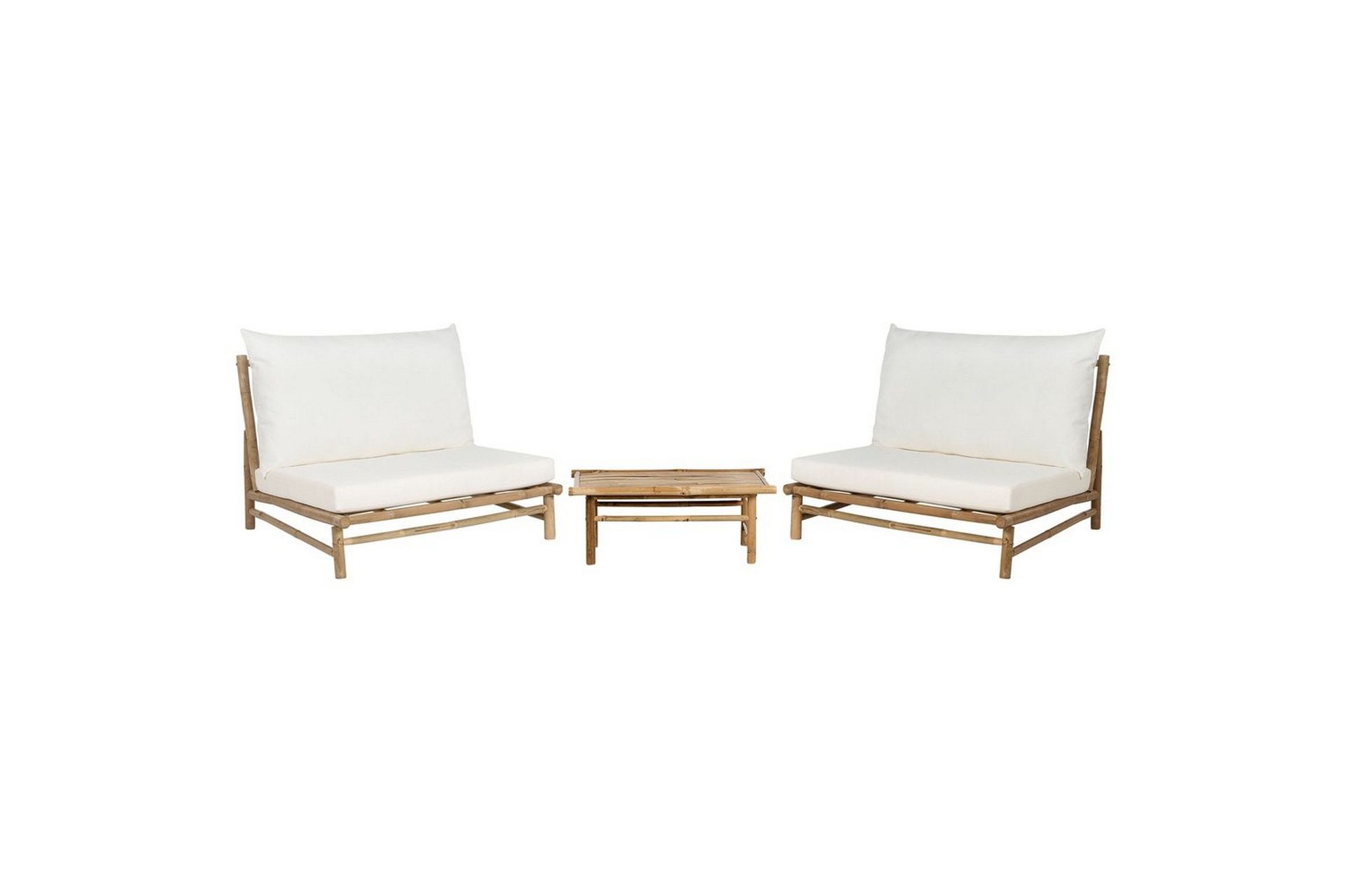 Loungeset Beliani Todi Ljus trä/Taupe Light wood\|\|White -