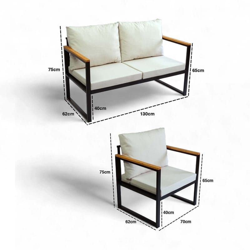 Luvin 3-seters Sofagruppe Utendørs - Beige - Hage - Utemiljø - Veranda & terrasse - Verandamøbler