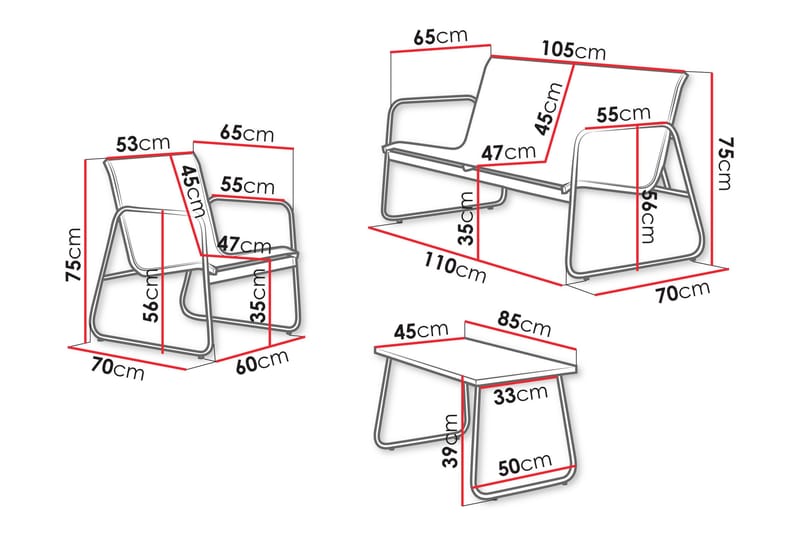 Maplewyn Loungegruppe Utendørs - Beige - Hage - Utemiljø - Veranda & terrasse - Verandamøbler