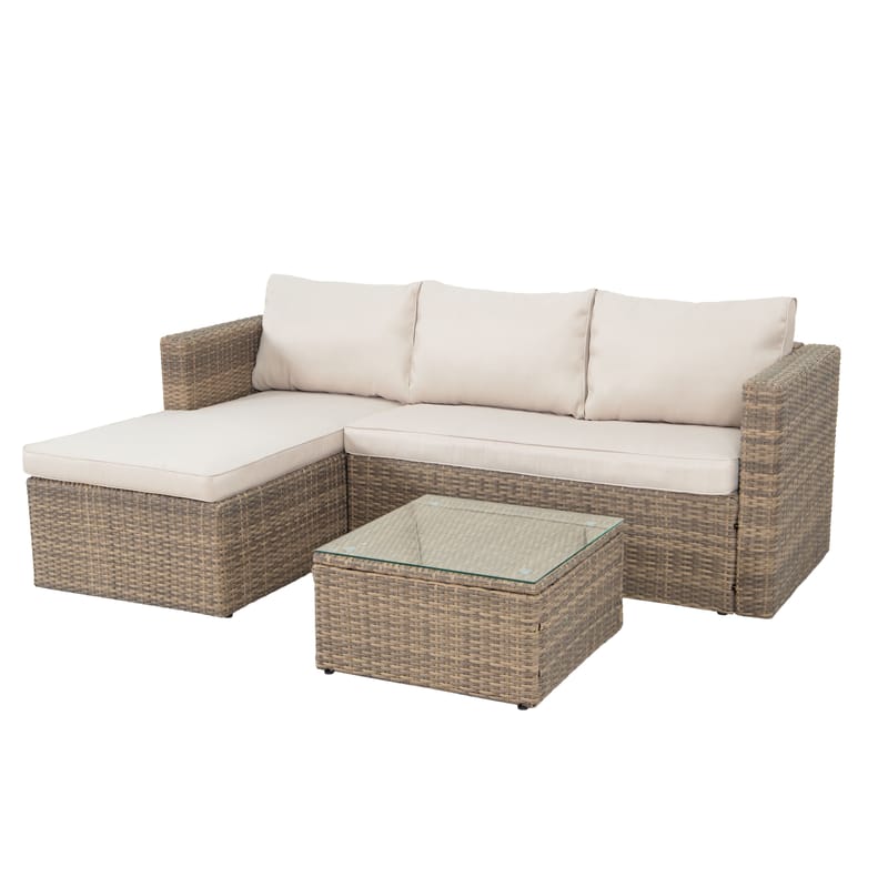 Mendoza 4-seters Sofagruppe - Brun / Beige puter - Hage - Utemiljø - Veranda & terrasse - Verandamøbler