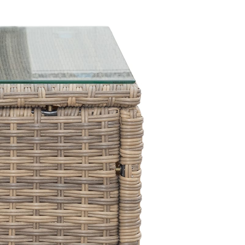 Mendoza l-formet 4-seters sofagruppe i kunstrotting for altan og terrasse - Brun / beige puter - Hage - Utemiljø - Veranda & terrasse - Verandamøbler