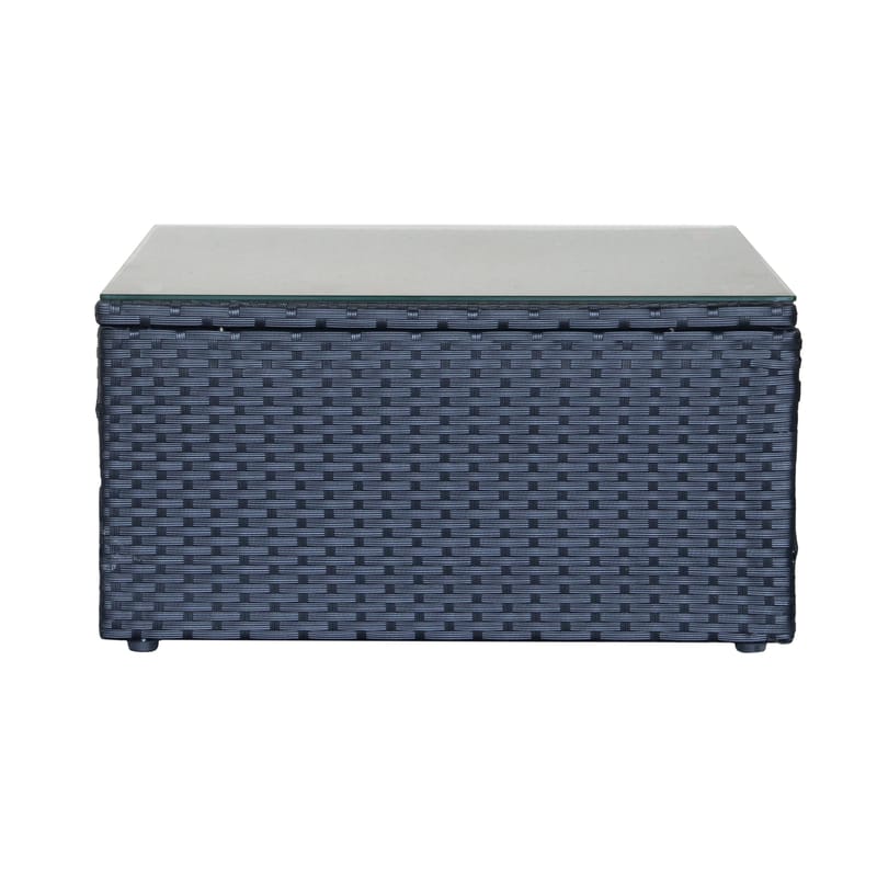 Mendoza l-formet 4-seters sofagruppe i kunstrotting for altan og terrasse - Svart / hvite puter - Hage - Utemiljø - Veranda & terrasse - Verandamøbler