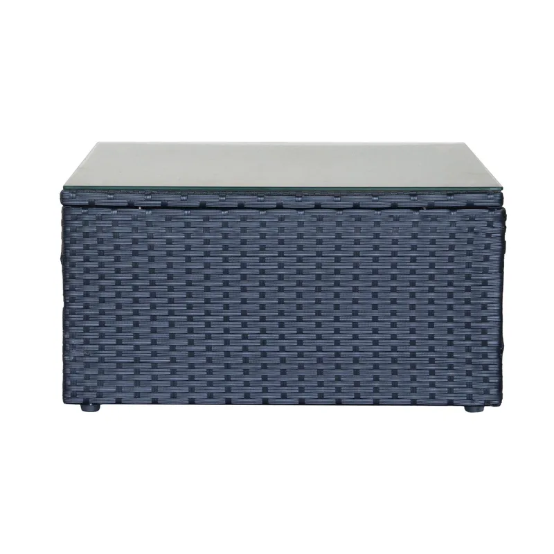 Mendoza l-formet 4-seters sofagruppe i kunstrotting for altan og terrasse - Svart / hvite puter - Hage - Utemiljø - Veranda & terrasse - Verandamøbler