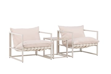 Messina Sofagruppe Utendørs 2-seter - Beige - Hagemøbler - Loungemøbler - Sofagruppe utendørs