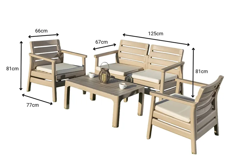 Momira Loungegruppe utendørs - Desert Beige - Hage - Utemiljø - Veranda & terrasse - Verandamøbler