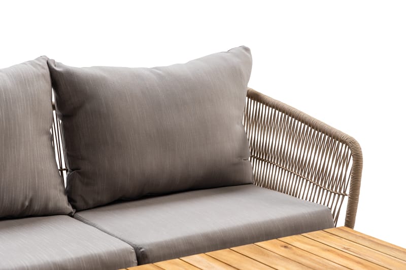 Morocco Sofagruppe - Akasie/Brun/Beige - Verandamøbler - Sofagruppe utendørs - Loungesett
