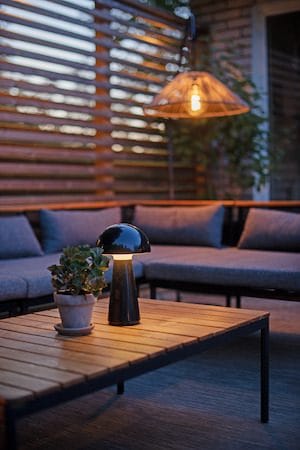 Mushroom Bordlampe 16 cm - blank svart - Hage - Utemiljø - Veranda & terrasse - Verandabelysning