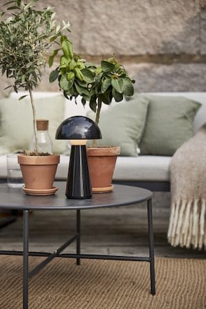 Mushroom Bordlampe 16 cm - blank svart - Hage - Utemiljø - Veranda & terrasse - Verandabelysning