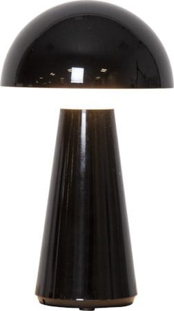 Mushroom Bordlampe 16 cm, blank svart