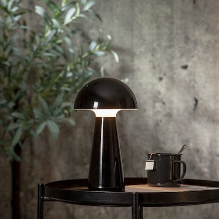 Mushroom Bordlampe 16 cm - blank svart - Hage - Utemiljø - Veranda & terrasse - Verandabelysning