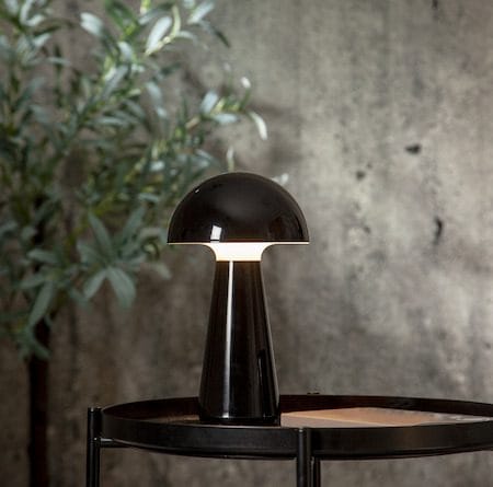Mushroom Bordlampe 16 cm - blank svart - Hage - Utemiljø - Veranda & terrasse - Verandabelysning