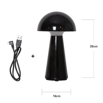 Mushroom Bordlampe 16 cm - blank svart - Hage - Utemiljø - Veranda & terrasse - Verandabelysning