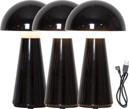 Mushroom Bordlampe 16 cm - blank svart - Hage - Utemiljø - Veranda & terrasse - Verandabelysning