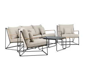 Palazzo Sofagruppe Utendørs 5-seter - Svart/Beige - Hagemøbler - Loungemøbler - Sofagruppe utendørs