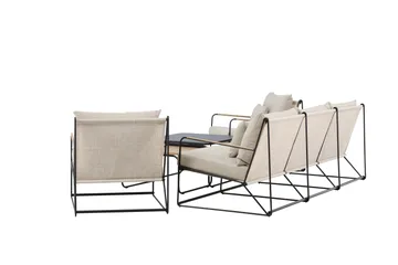 Palazzo Sofagruppe Utendørs 5-seter - Svart/Beige - Hagemøbler - Loungemøbler - Sofagruppe utendørs