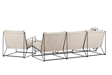 Palazzo Sofagruppe Utendørs 5-seter - Svart/Beige - Hagemøbler - Loungemøbler - Sofagruppe utendørs