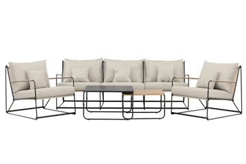 Palazzo Sofagruppe Utendørs 5-seter - Svart/Beige - Hagemøbler - Loungemøbler - Sofagruppe utendørs