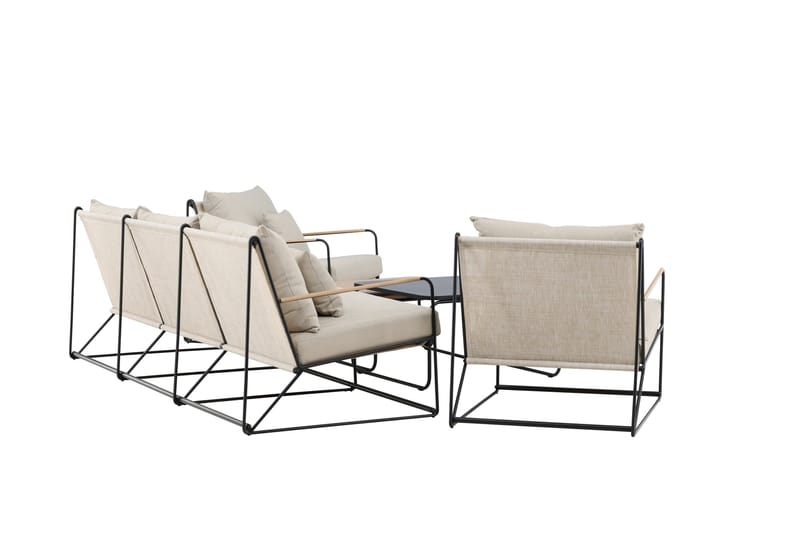 Palazzo Sofagruppe Utendørs 5-seter - Svart/Beige - Hage - Utemiljø - Veranda & terrasse - Verandamøbler