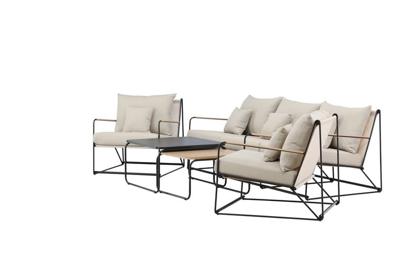 Palazzo Sofagruppe Utendørs 5-seter - Svart/Beige - Hage - Utemiljø - Veranda & terrasse - Verandamøbler