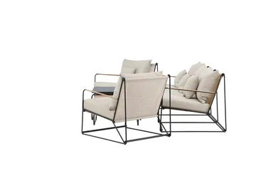 Palazzo Sofagruppe Utendørs 5-seter - Svart/Beige - Hagemøbler - Loungemøbler - Sofagruppe utendørs