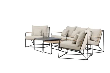 Palazzo Sofagruppe Utendørs 5-seter - Svart/Beige - Hagemøbler - Loungemøbler - Sofagruppe utendørs