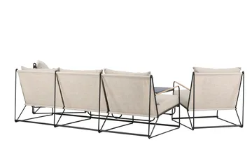 Palazzo Sofagruppe Utendørs 5-seter - Svart/Beige - Hagemøbler - Loungemøbler - Sofagruppe utendørs
