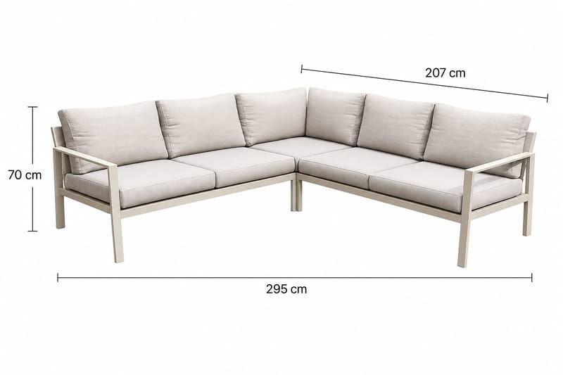 Palermo Hagemøbelgruppe Hjørnesett - Beige - Hagemøbler - Loungemøbler - Sofagruppe utendørs