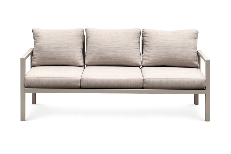 Palermo Hagemøbelgruppe Sofagruppe: 3-seter sofa, 2 lenestoler, sofabord - Beige - Hage - Utemiljø - Veranda & terrasse - Verandamøbler