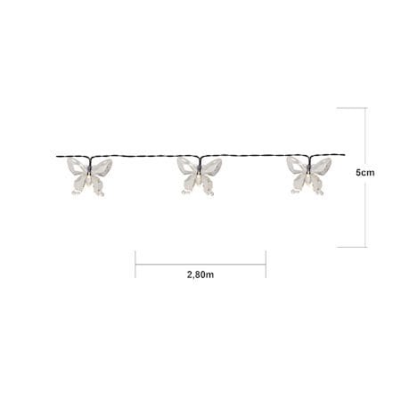 Papillon solcellelysslynge - transparent - Hage - Utemiljø - Veranda & terrasse - Verandabelysning