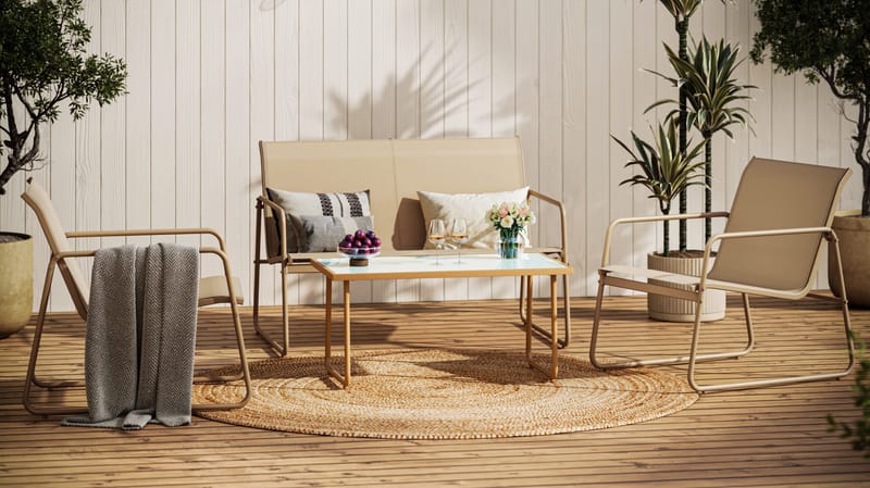 Pelanda Loungegruppe - Beige - Hage - Utemiljø - Veranda & terrasse - Verandamøbler