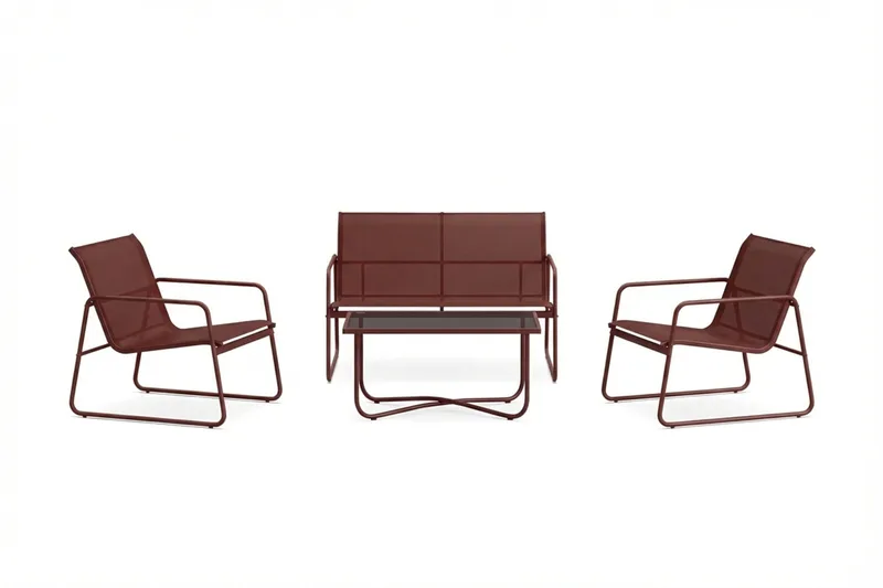 Pelanda loungegruppe utendørs - Rød - Hage - Utemiljø - Veranda & terrasse - Verandamøbler