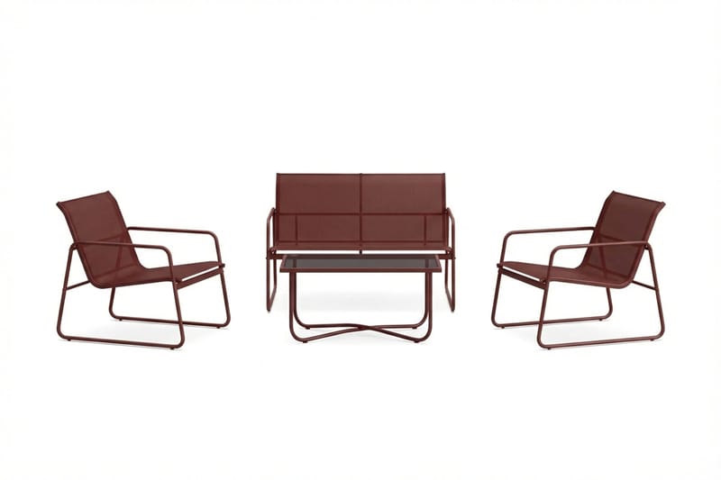 Pelanda loungegruppe utendørs - Rød - Hage - Utemiljø - Veranda & terrasse - Verandamøbler