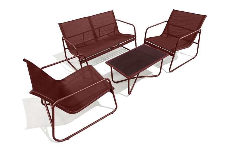 Pelanda loungesett for utendørs bruk, Rød