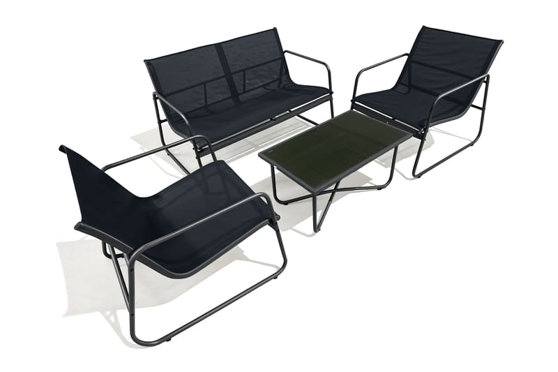 Pelanda loungesett for utendørs bruk, Svart