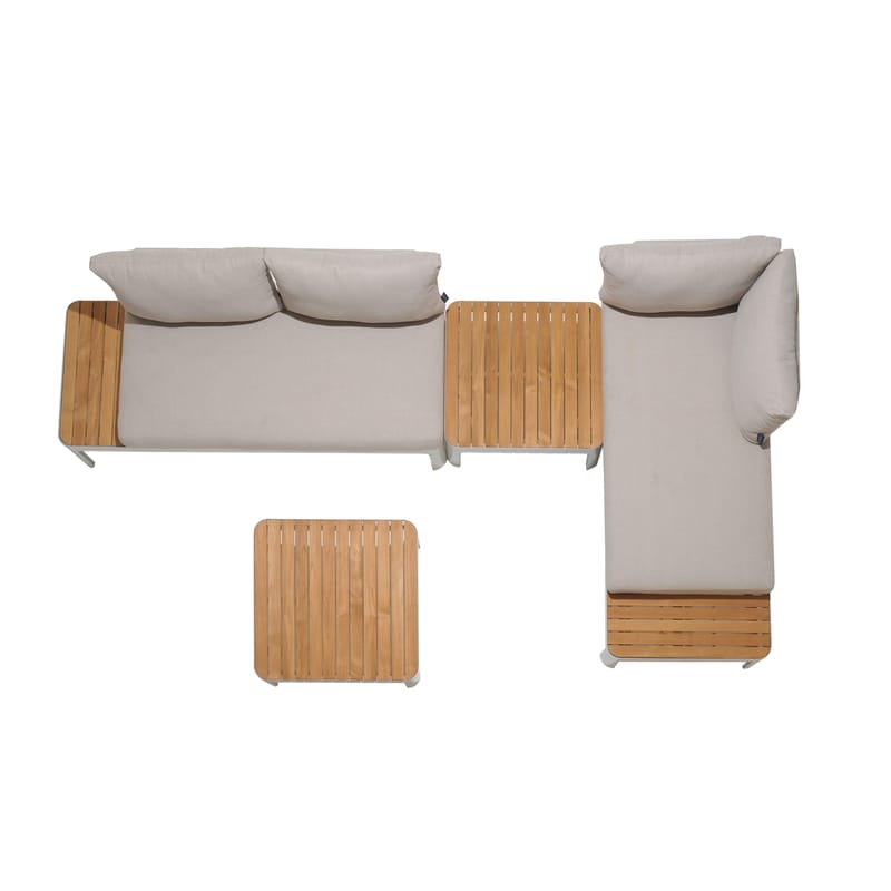 Portals Modulsett 2× 2-seter sofaer + 2× sofabord - Korallsand - Hage - Utemiljø - Veranda & terrasse - Verandamøbler