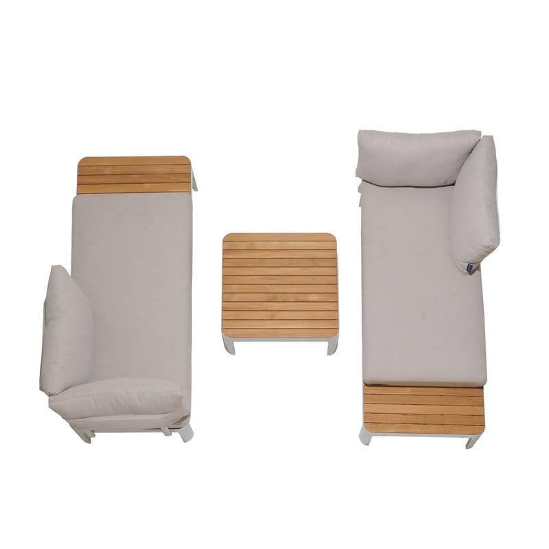 Portals Modulsett 2× 2-seter sofaer + sofabord - Korallsand - Hage - Utemiljø - Veranda & terrasse - Verandamøbler