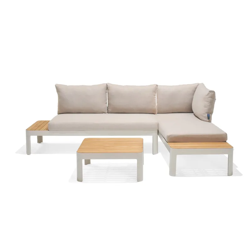Portals Modulsett 2× 2-seter sofaer + sofabord, Korallsand