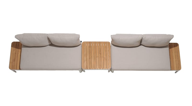 Portals Modulsett 2× 2-seter sofaer + sofabord - Korallsand - Hage - Utemiljø - Veranda & terrasse - Verandamøbler