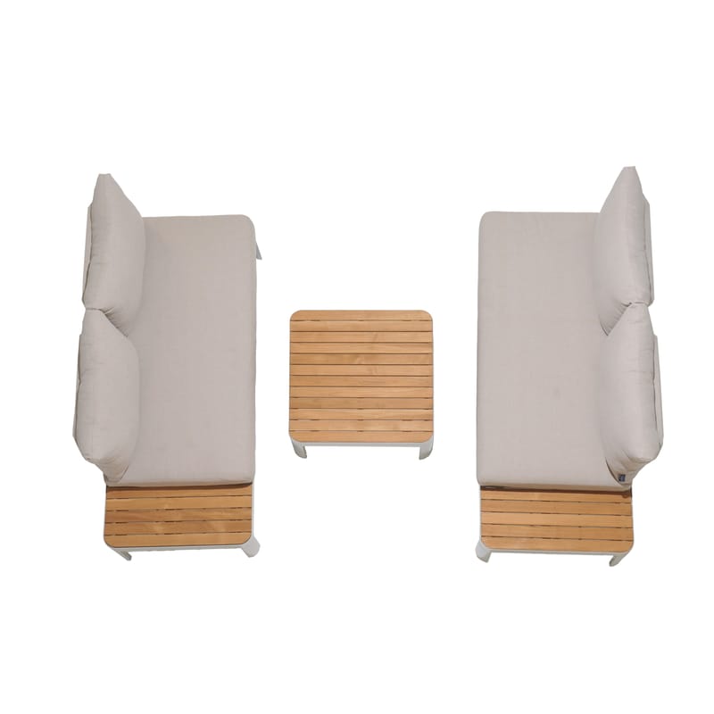 Portals Modulsett 2× 2-seter sofaer + sofabord - Korallsand - Hage - Utemiljø - Veranda & terrasse - Verandamøbler