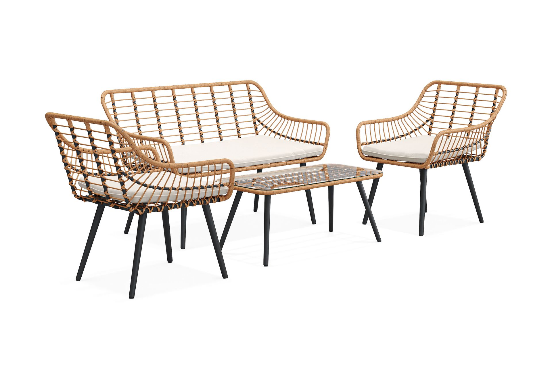 Sammy Sofagruppe 4-seter - Beige - Hage - Utemiljø - Veranda & terrasse - Verandamøbler