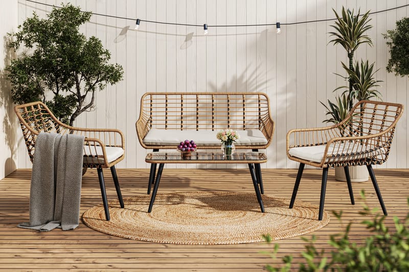 Sammy Sofagruppe 4-seter - Beige - Hage - Utemiljø - Veranda & terrasse - Verandam�øbler