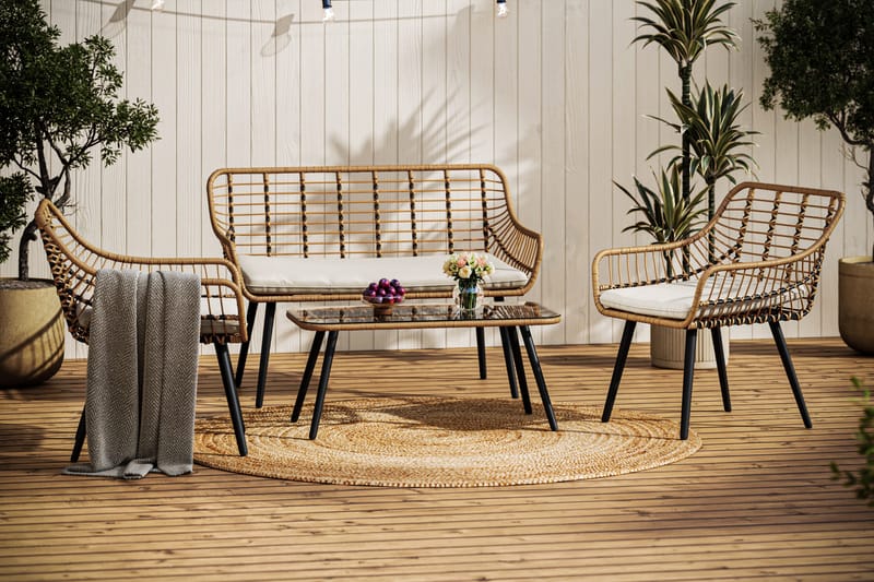 Sammy Sofagruppe 4-seter - Beige - Hage - Utemiljø - Veranda & terrasse - Verandamøbler