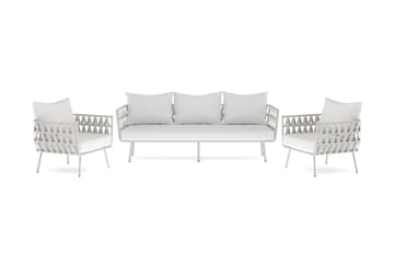 Sandina sofagruppe 3-seter + 2 lenestoler - Beige - Hage - Utemiljø - Veranda & terrasse - Verandamøbler