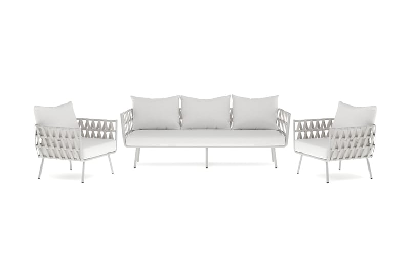 Sandina sofagruppe 3-seter + 2 lenestoler - Beige - Hage - Utemiljø - Veranda & terrasse - Verandamøbler