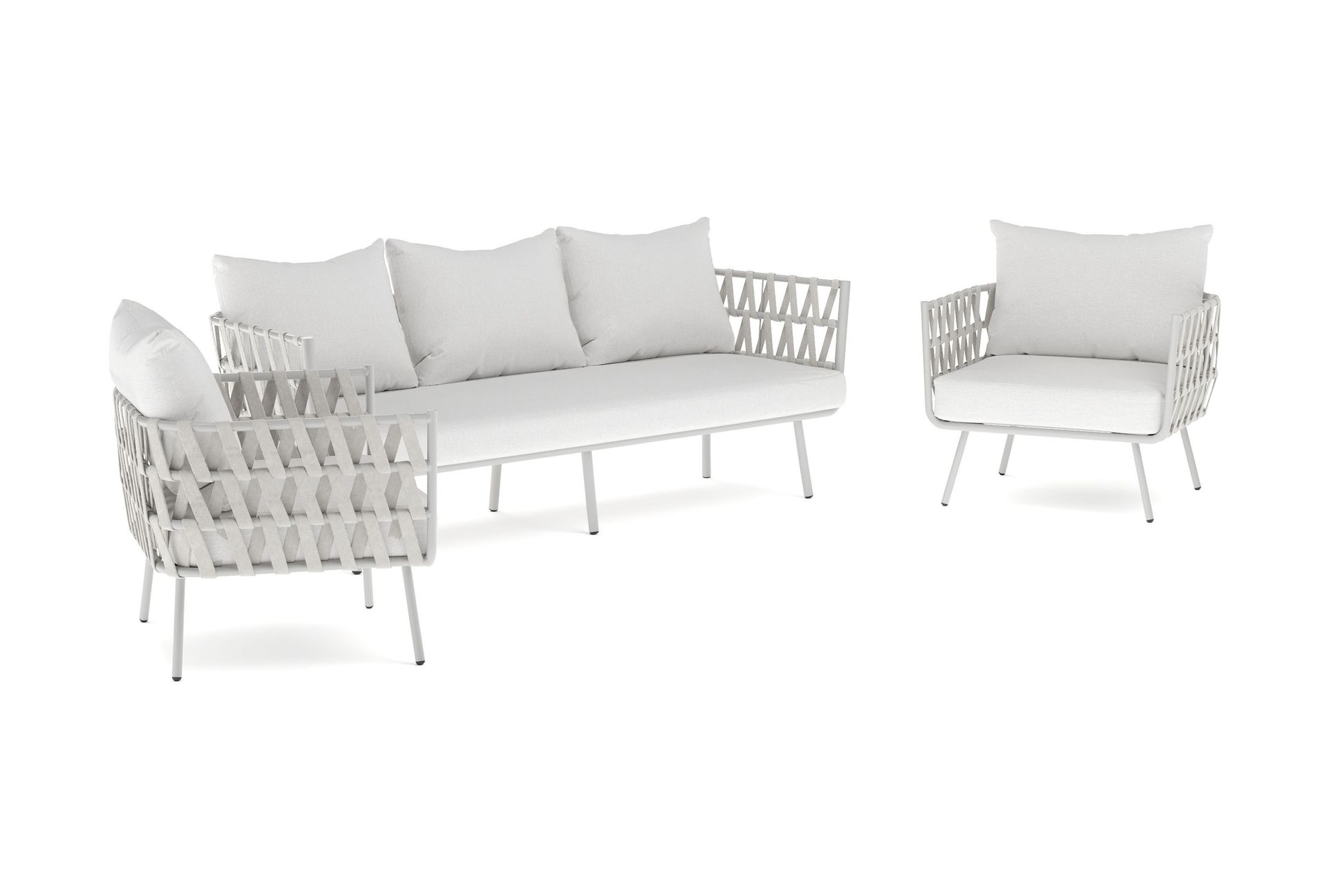 Sandina sofagruppe 3-seter + 2 lenestoler - Beige - Hage - Utemiljø - Veranda & terrasse - Verandamøbler